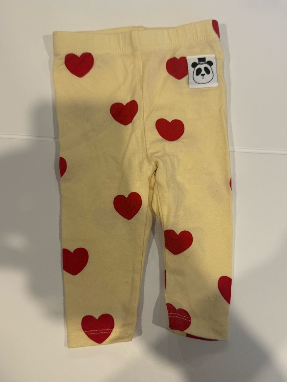 Mini Rodini Yellow Leggings with Red Hearts